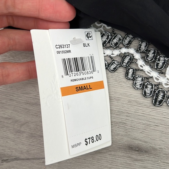 Becca Women's Delilah Halter Crochet-Trim Bikini Top - Picture 6 of 6